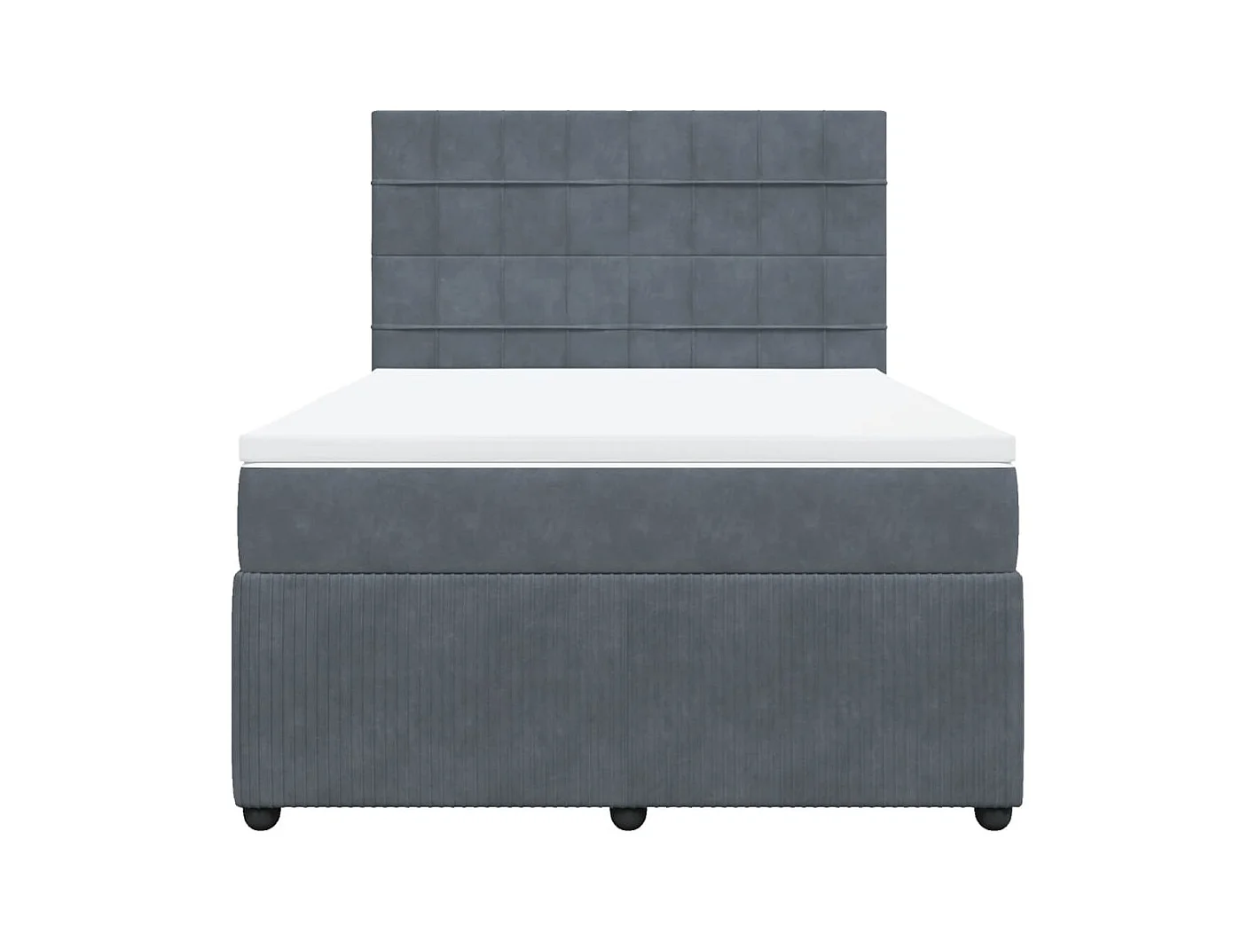 Sommier à lattes de lit et matelas Gris foncé 140x200cm Velours