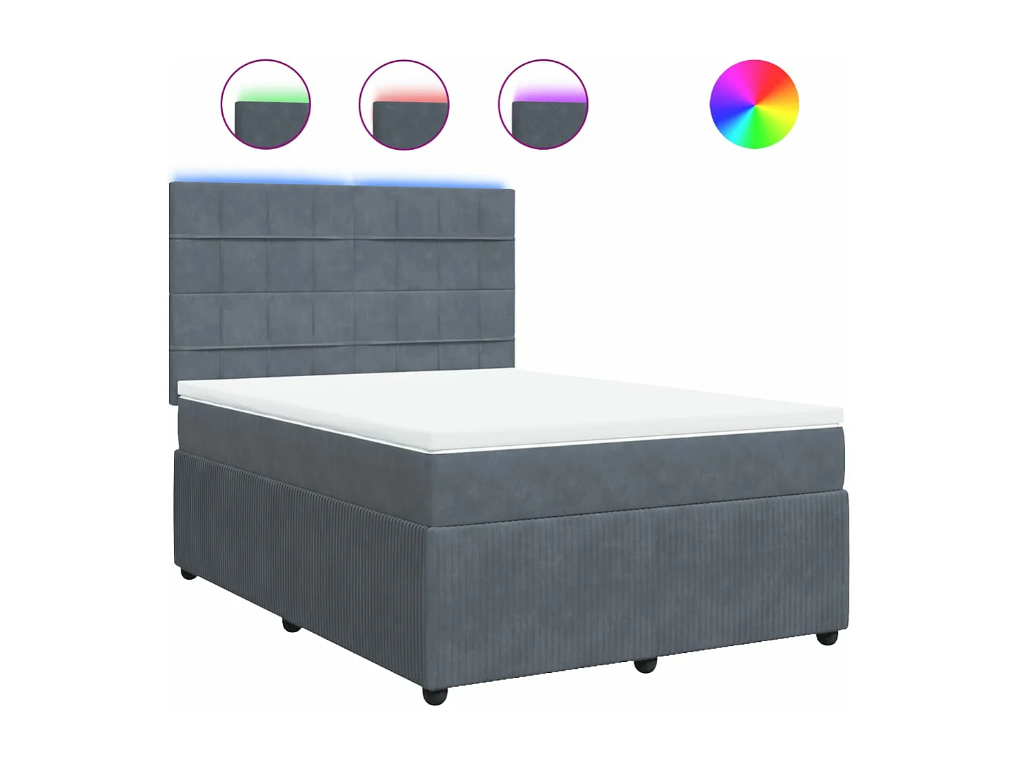 Boxspring met matras fluweel donkergrijs 140x200 cm