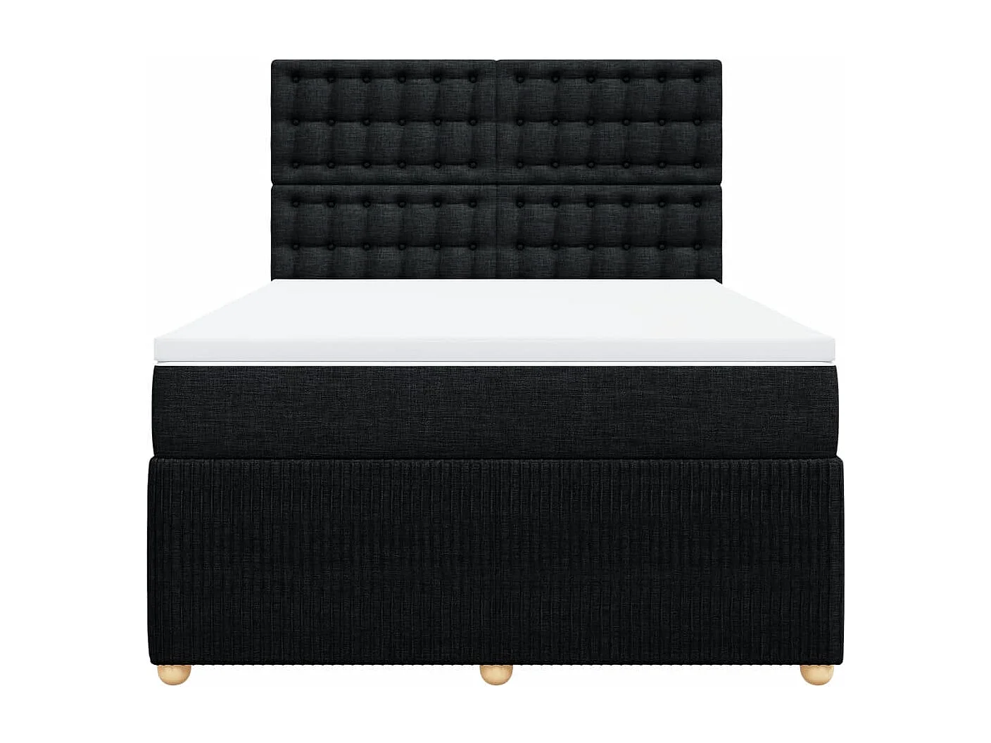 Sommier à lattes de lit avec matelas Noir 140x200 cm Tissu