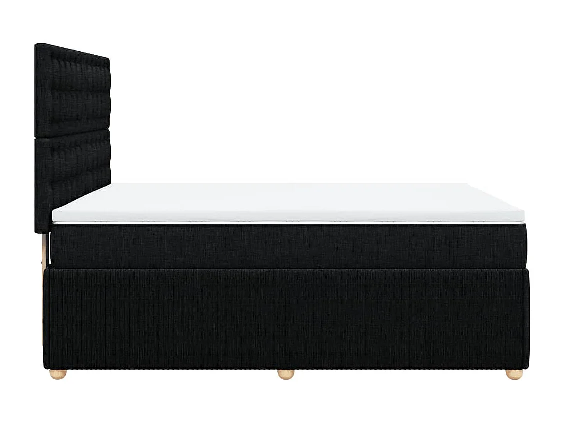 Sommier à lattes de lit avec matelas Noir 140x200 cm Tissu