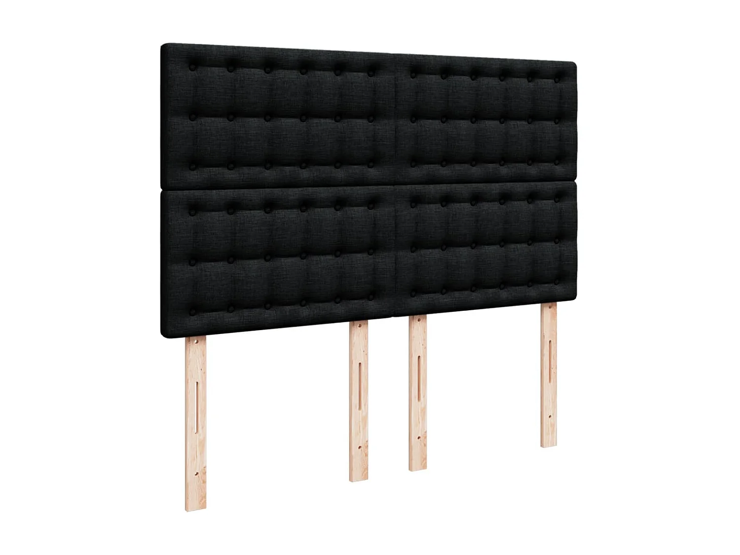 Sommier à lattes de lit avec matelas Noir 140x200 cm Tissu