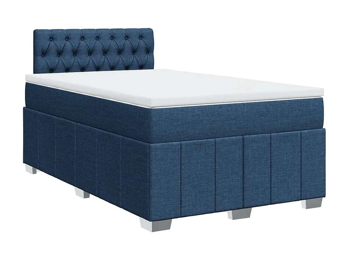 Cama com molas/colchão 120x200 cm tecido azul