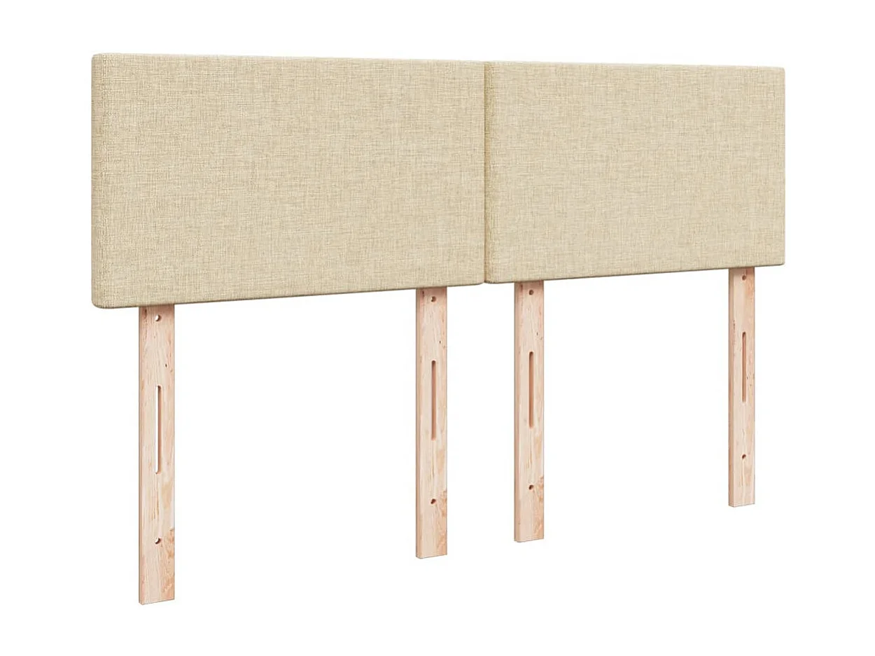 Sommier à lattes de lit avec matelas Crème 140x200 cm Tissu