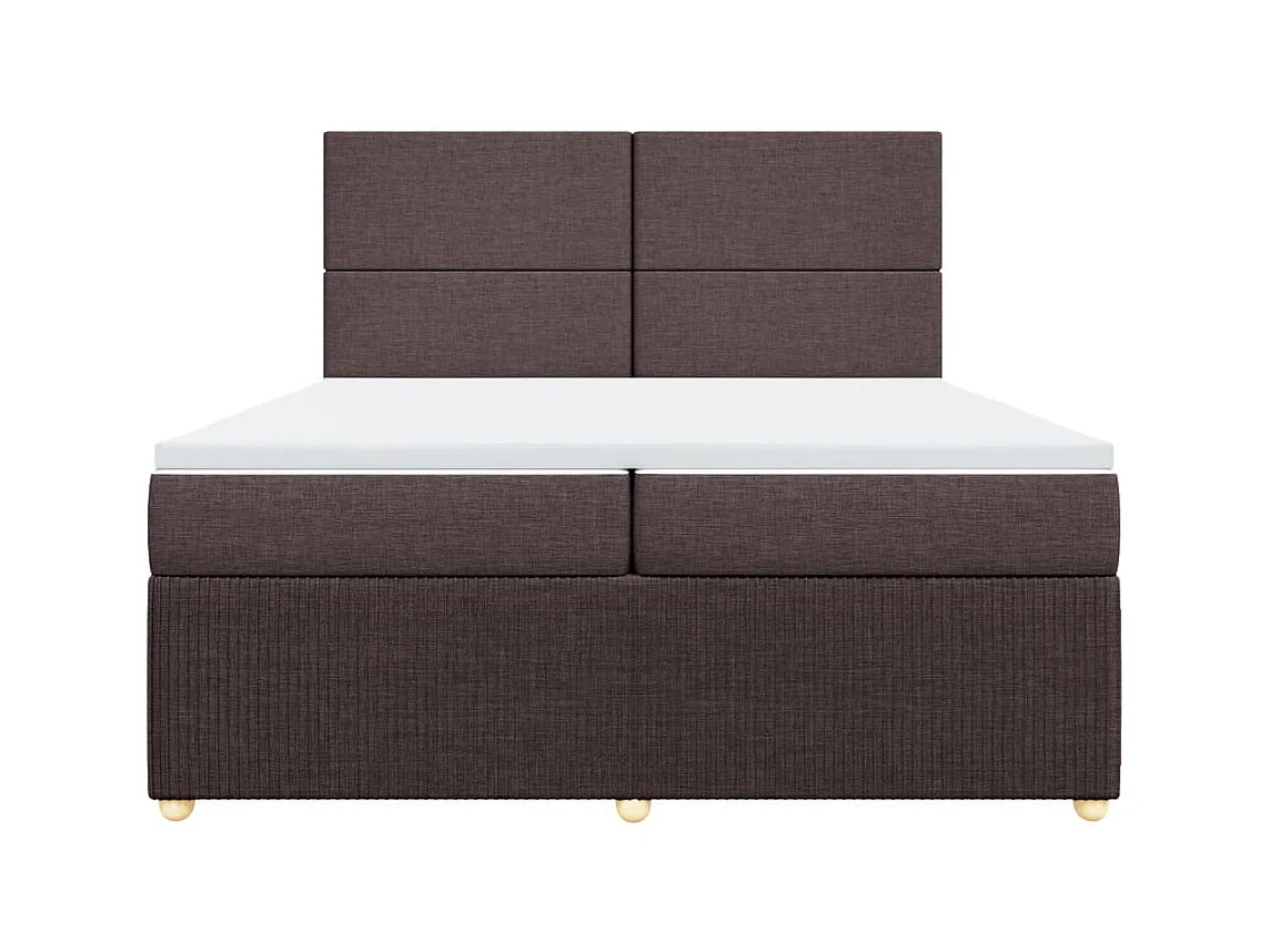 Sommier à lattes de lit avec matelas Marron foncé 200x200 cm