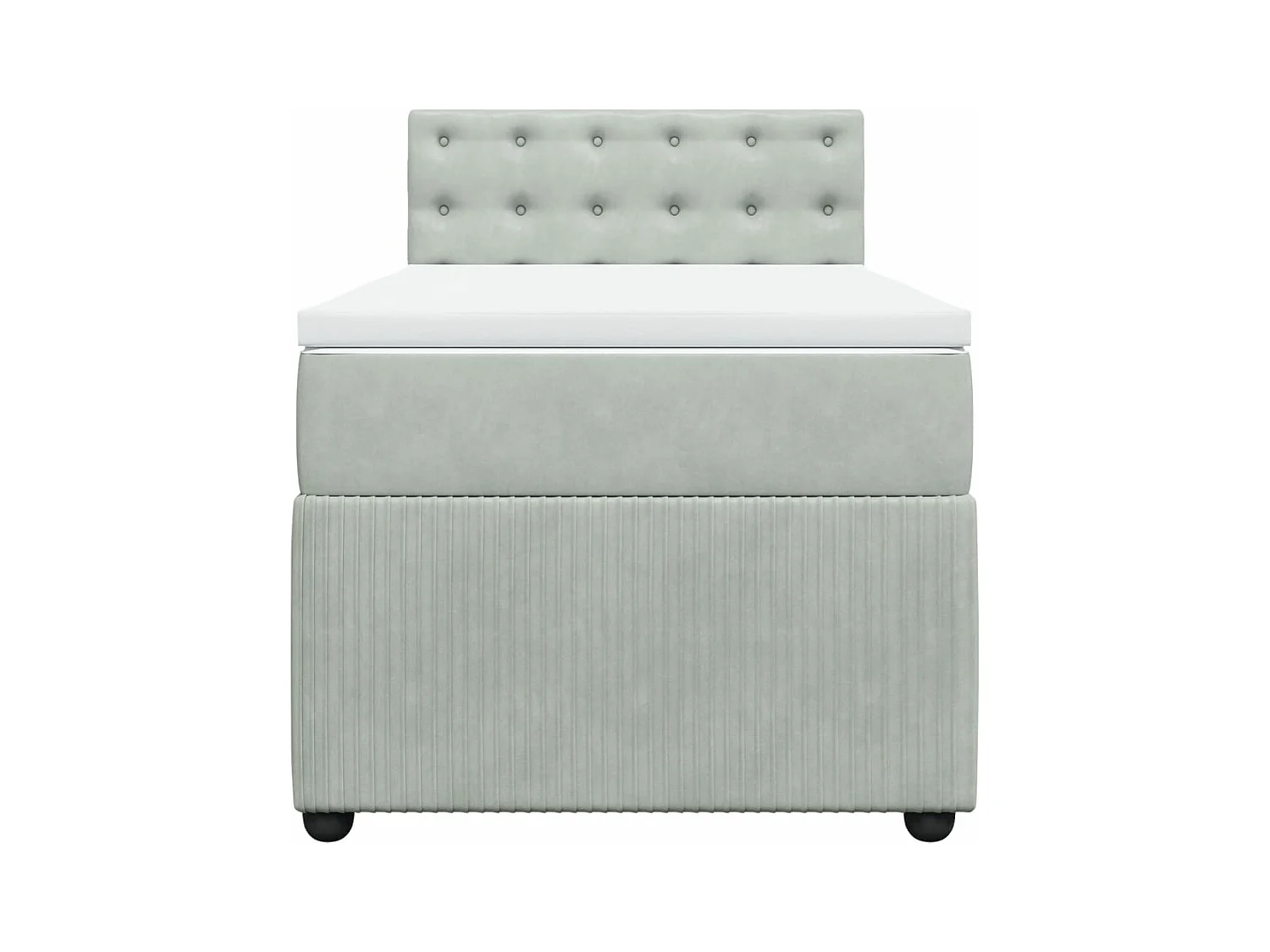 Sommier à lattes de lit et matelas Gris clair 90x190 cm Velours