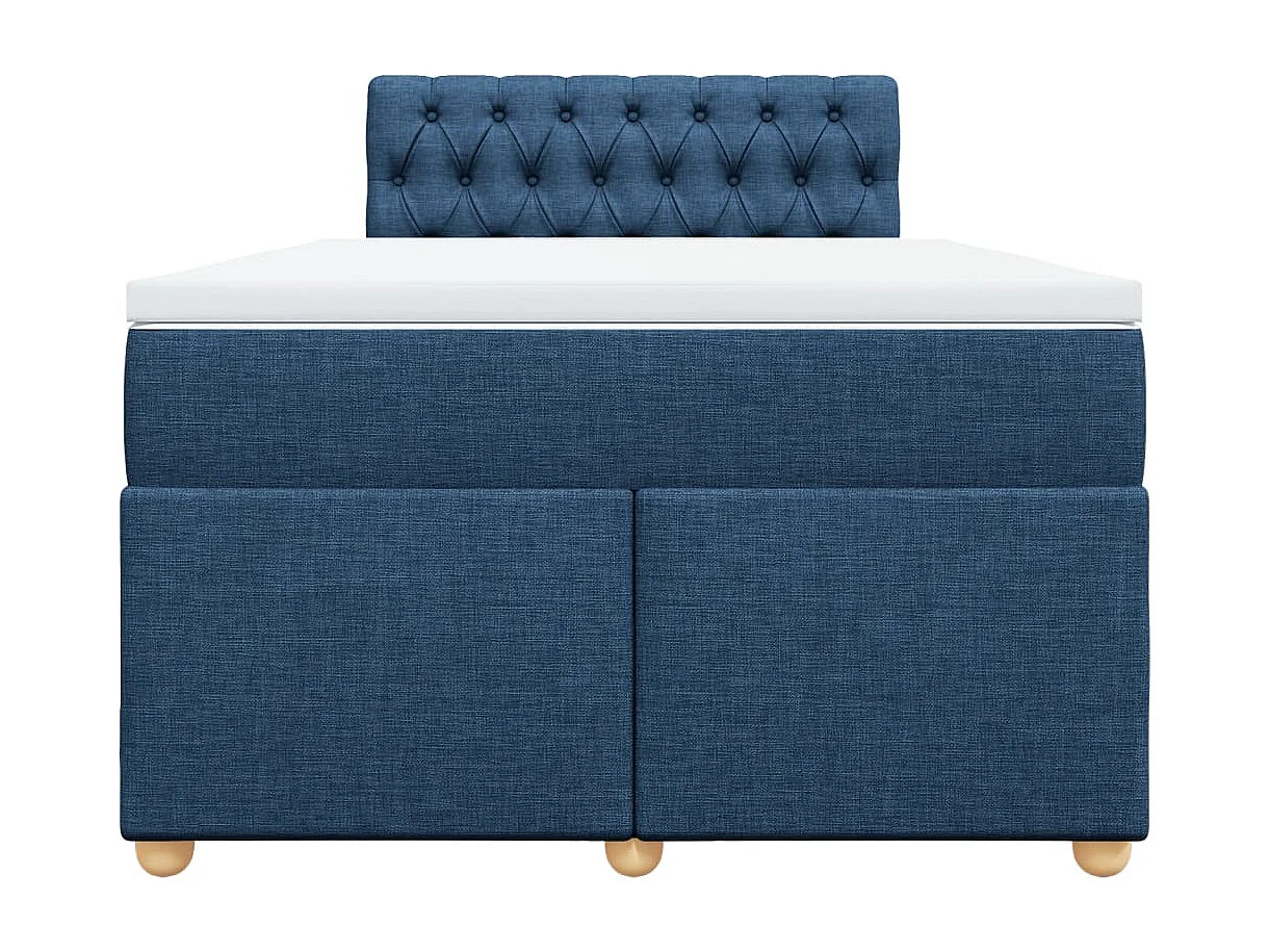 Sommier à lattes de lit avec matelas Bleu 120x200 cm Tissu