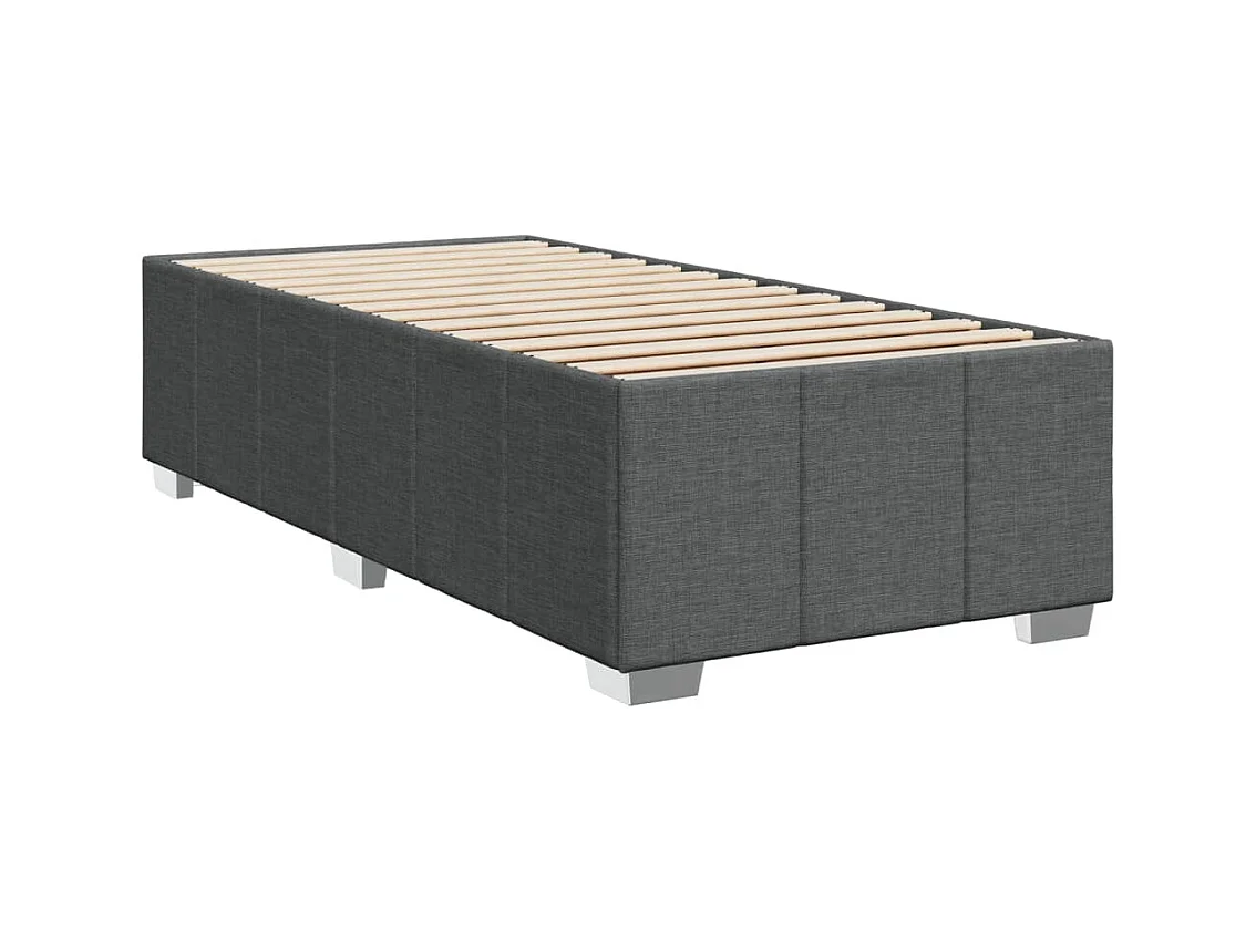 Sommier à lattes de lit et matelas Gris foncé 90x190 cm Tissu