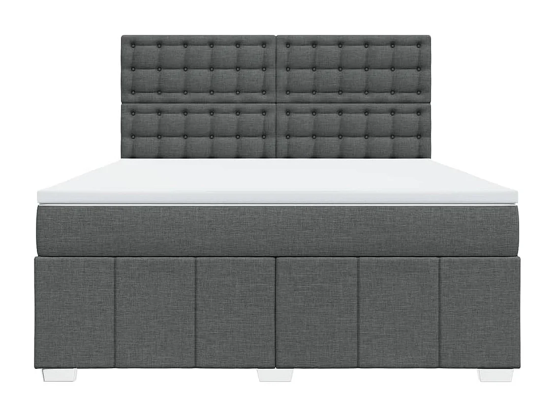 Sommier à lattes de lit avec matelas Gris foncé 180x200cm Tissu