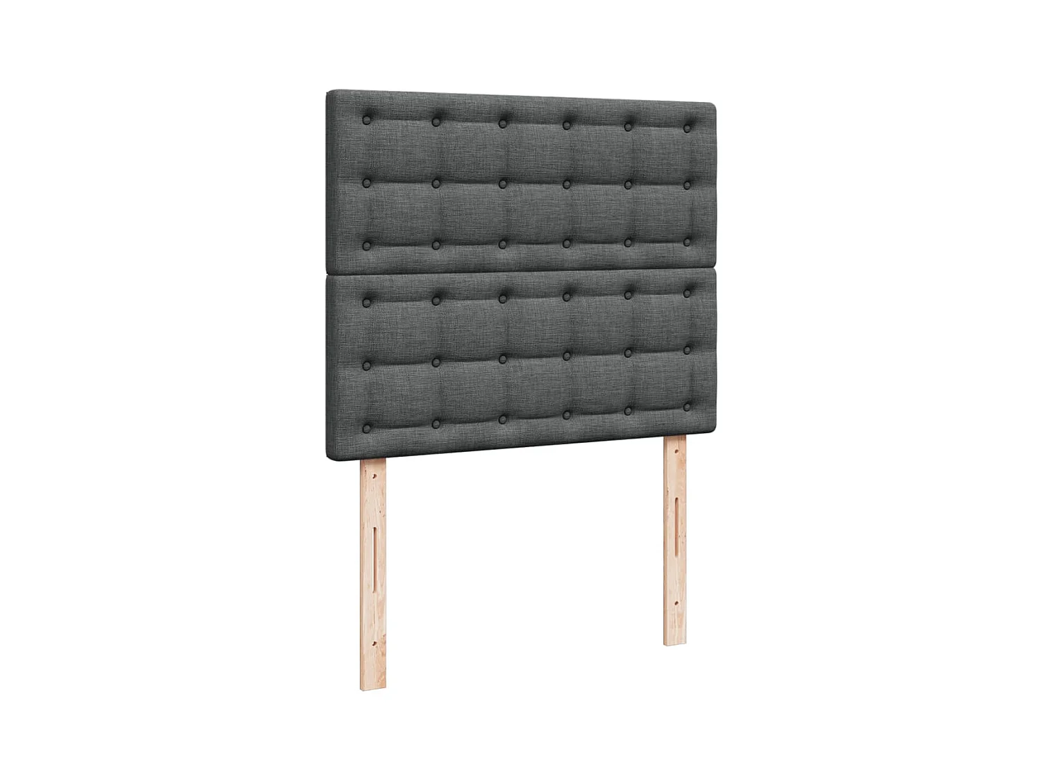 Cama box spring con colchón tela gris oscuro 120x190 cm