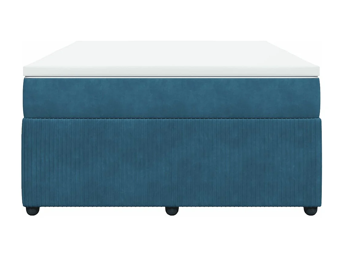 Boxspring met matras fluweel donkerblauw 140x190 cm