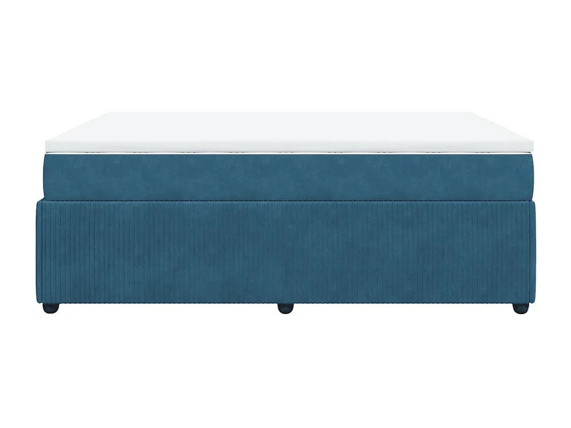 Boxspring met matras fluweel donkerblauw 140x190 cm