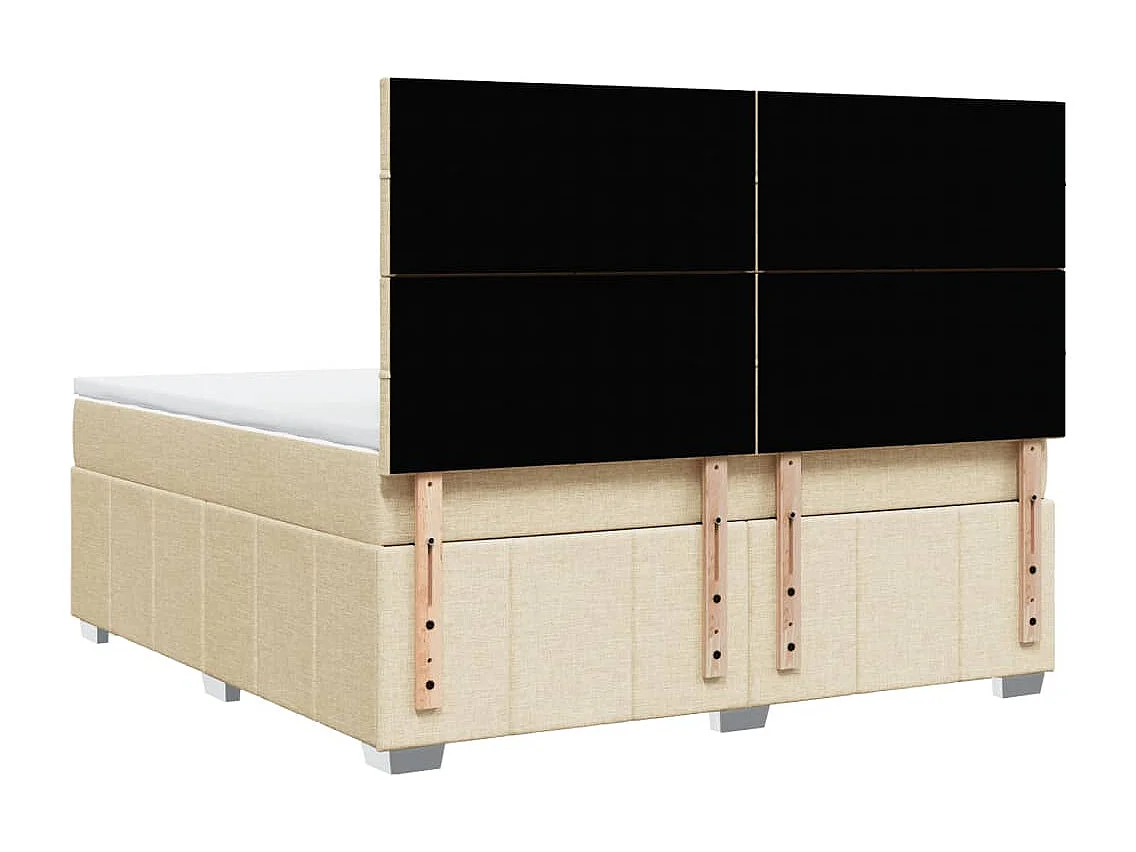 Cama com molas/colchão 180x200 cm tecido cor creme