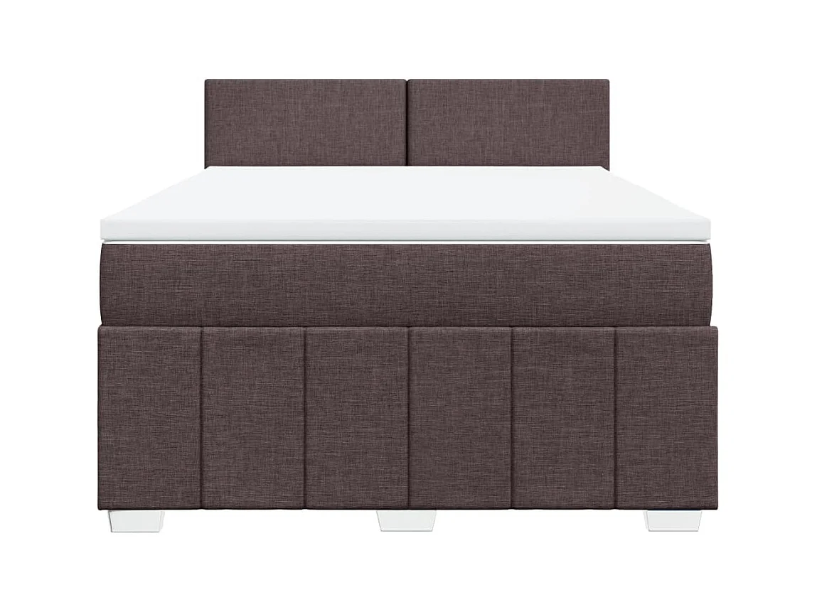 Cama com molas/colchão 140x200 cm tecido castanho-escuro
