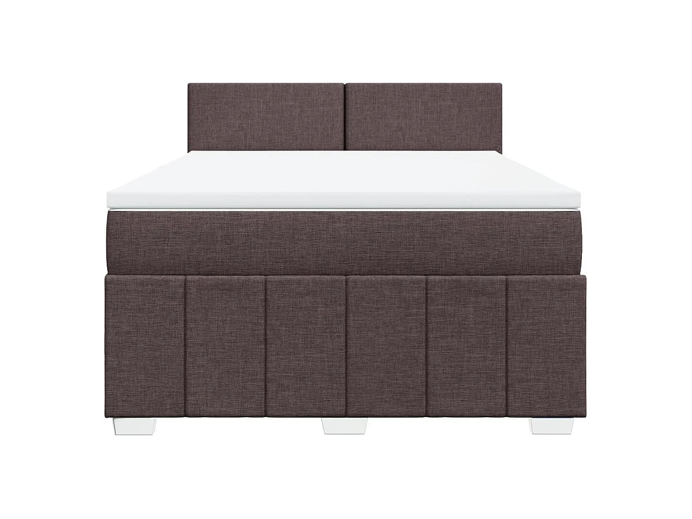 Cama box spring con colchón tela marrón oscuro 140x200 cm