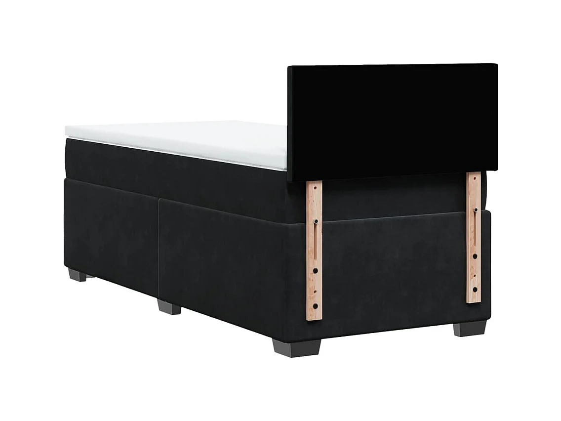 Cama com molas/colchão 90x200 cm veludo preto