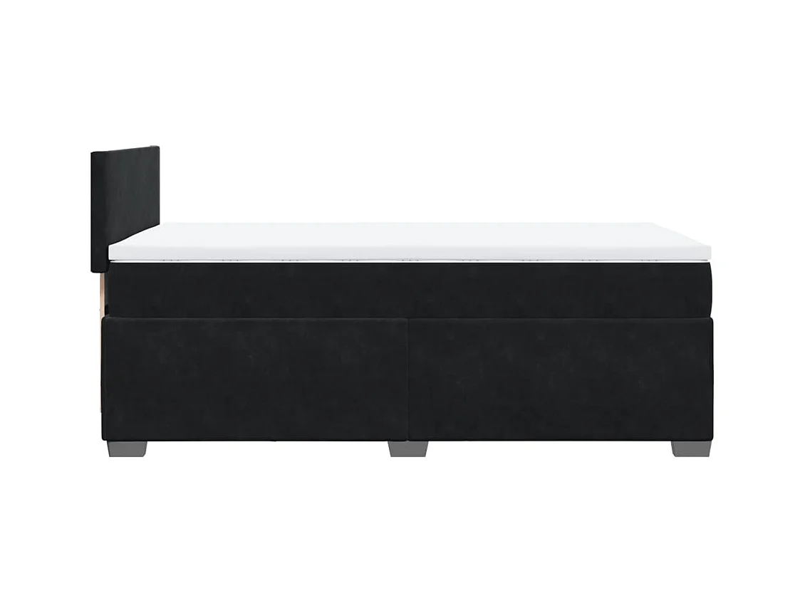 Cama com molas/colchão 90x200 cm veludo preto