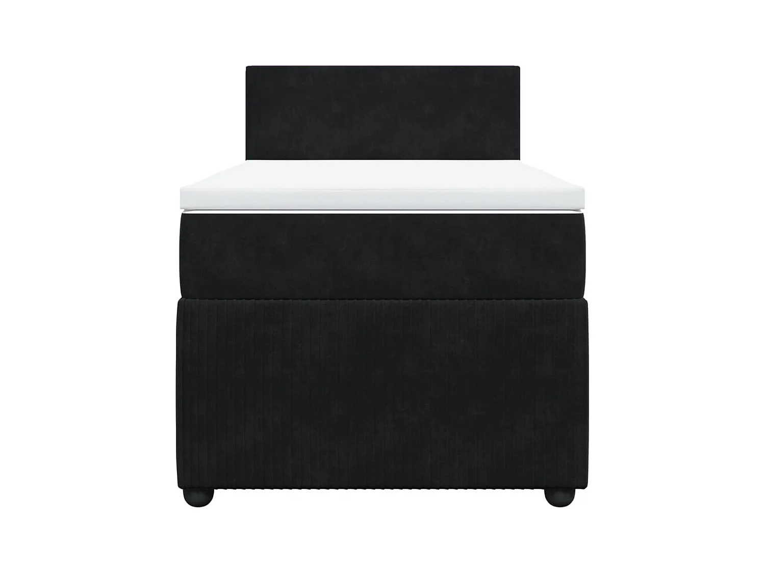 Sommier à lattes de lit avec matelas Noir 90x190 cm Velours