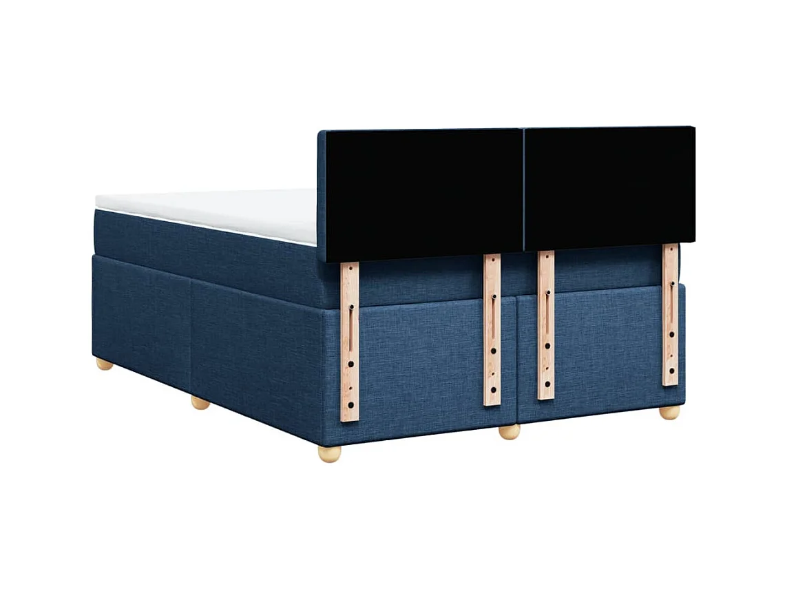 Sommier à lattes de lit avec matelas Bleu 160x200 cm Tissu