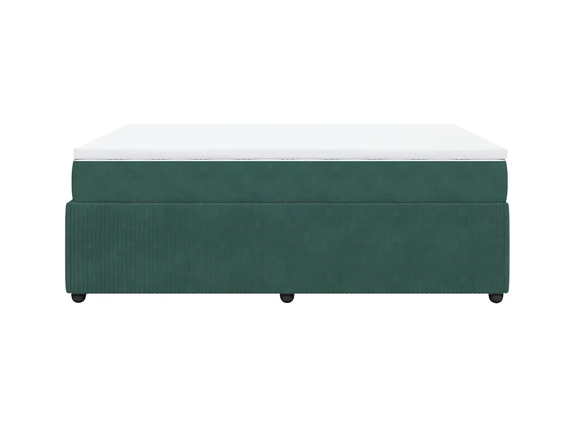 Sommier à lattes de lit et matelas Vert foncé 140x200cm Velours