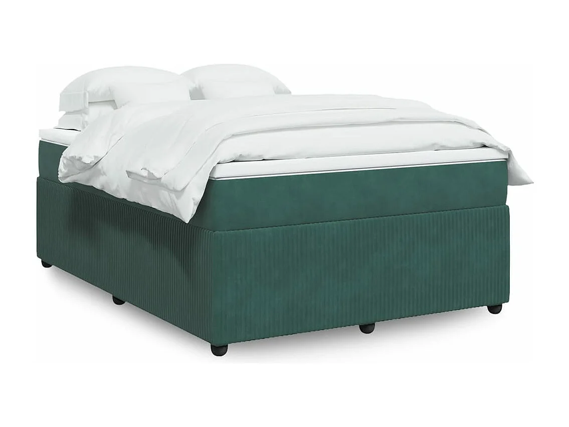 Sommier à lattes de lit et matelas Vert foncé 140x200cm Velours
