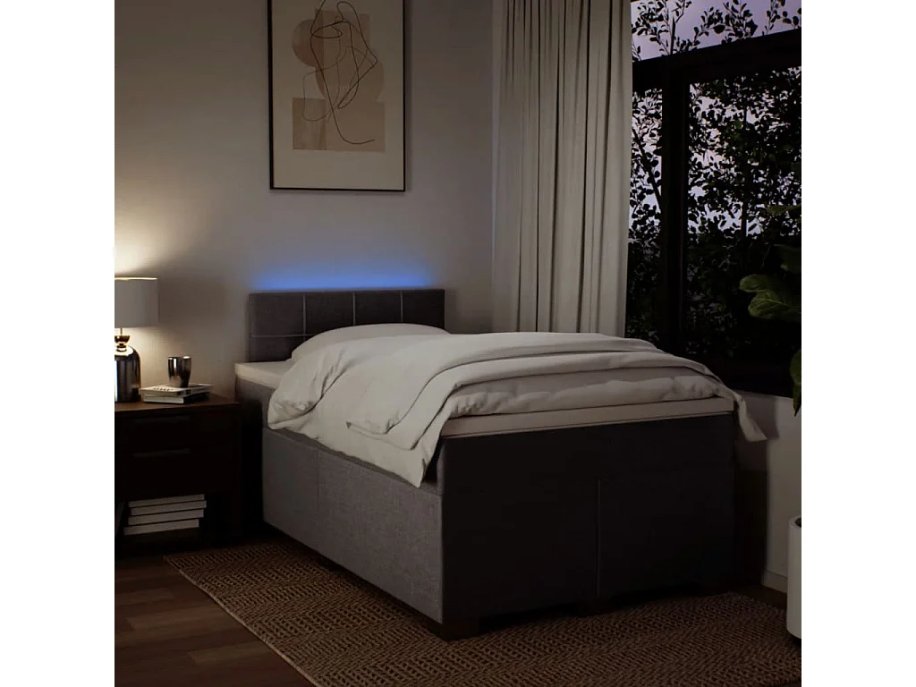 Boxspring met matras stof taupe 120x190 cm