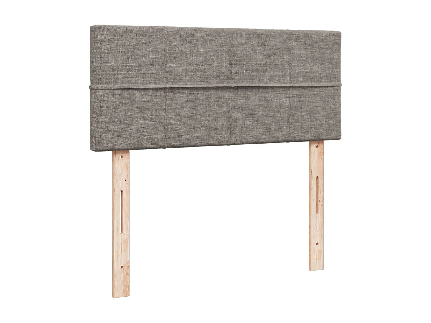 Cama box spring con colchón tela gris taupe 120x190 cm