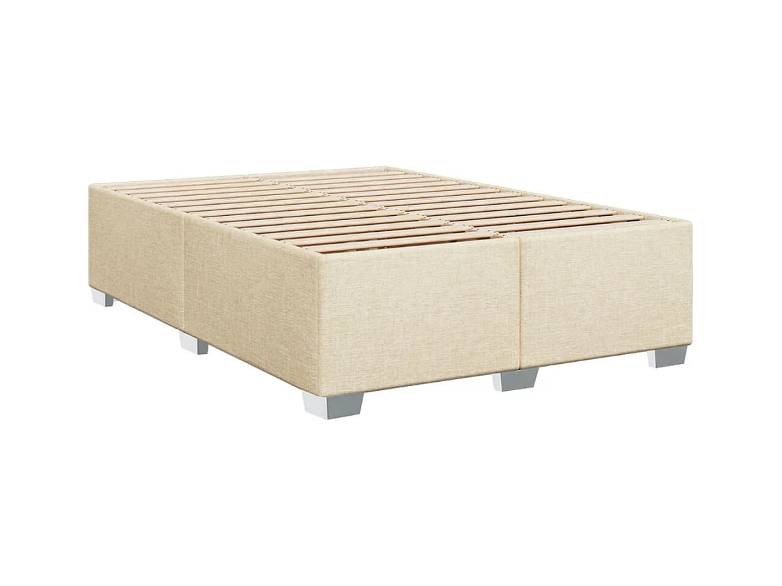 Sommier à lattes de lit avec matelas Crème 160x200 cm Tissu