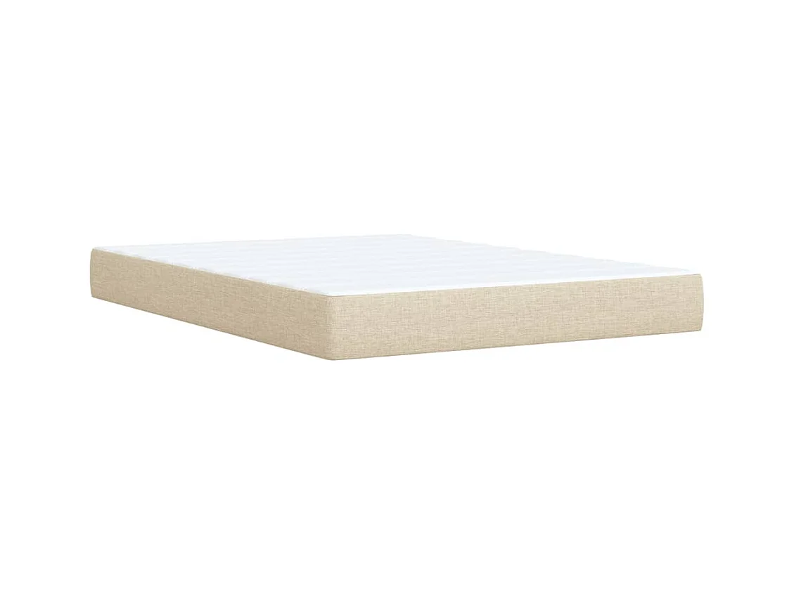 Sommier à lattes de lit avec matelas Crème 160x200 cm Tissu