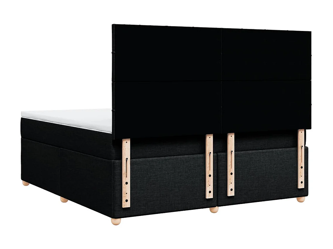 Boxspring met matras stof zwart 180x200 cm