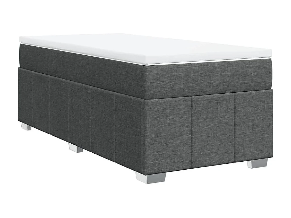 Sommier à lattes de lit et matelas Gris foncé 90x190 cm Tissu