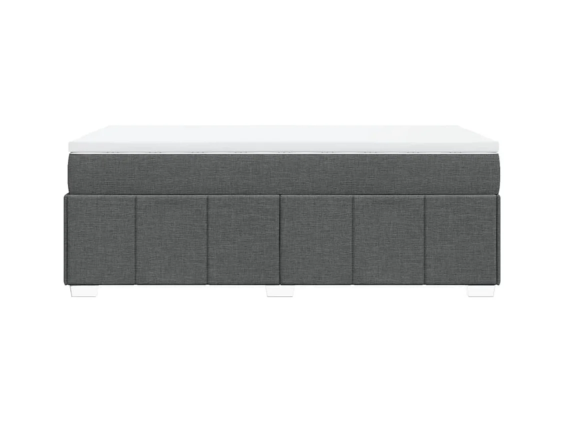 Sommier à lattes de lit et matelas Gris foncé 90x190 cm Tissu