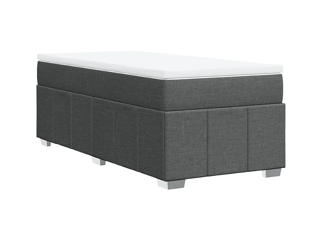 Sommier à lattes de lit et matelas Gris foncé 90x190 cm Tissu