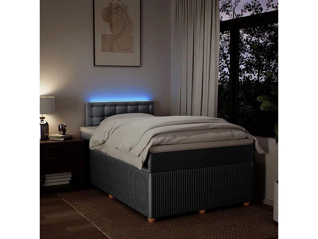 Sommier à lattes de lit avec matelas Gris clair 120x200cm Tissu