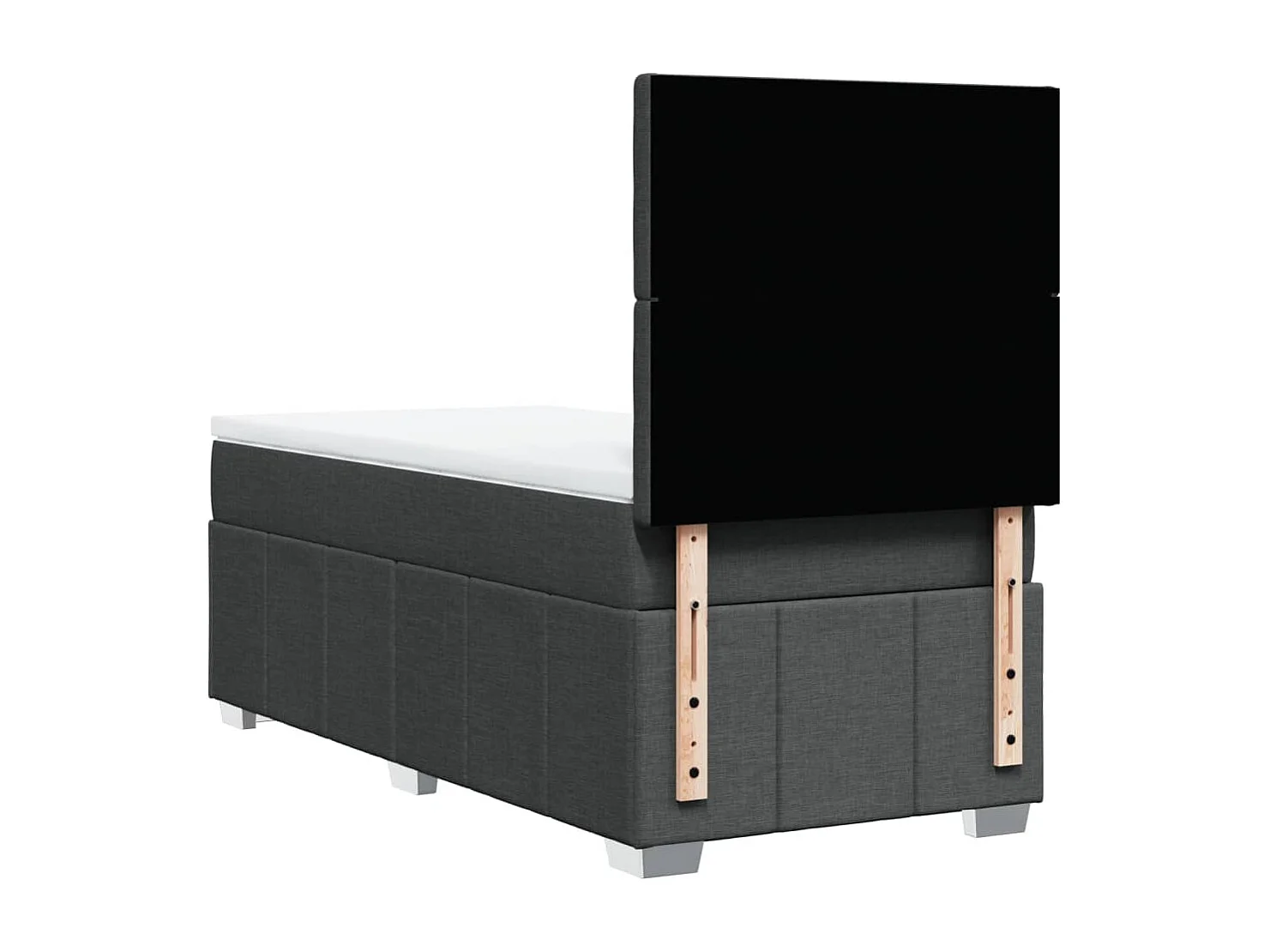 Boxspring met matras stof donkergrijs 90x190 cm