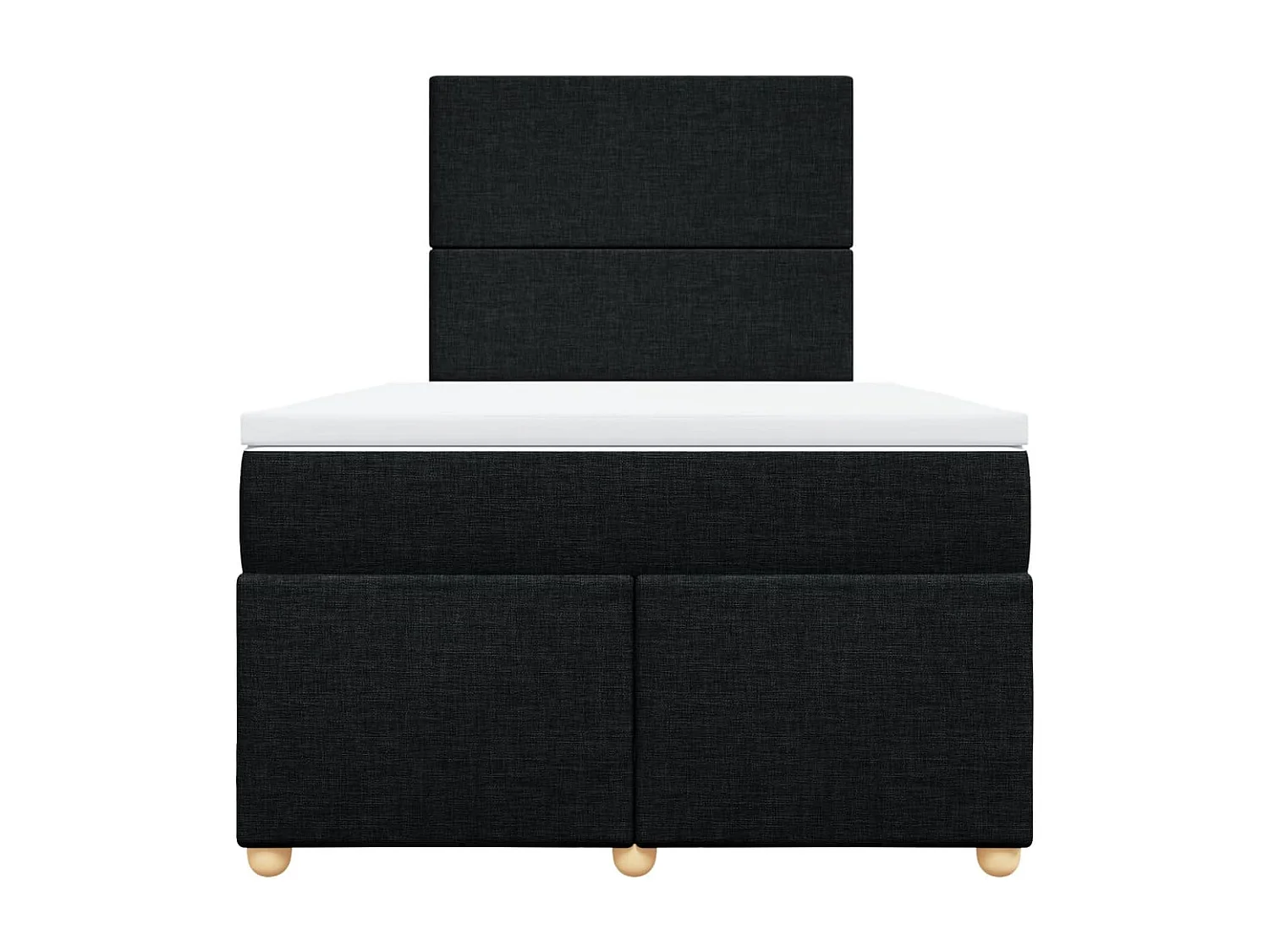 Sommier à lattes de lit avec matelas noir 120x190 cm tissu