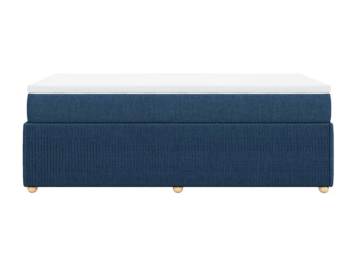 Cama com molas/colchão 90x200 cm tecido azul