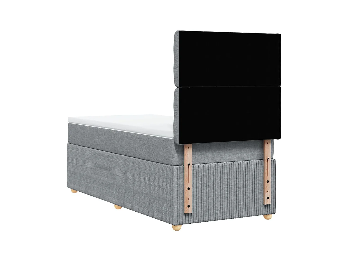 Sommier à lattes de lit avec matelas Gris clair 90x200 cm Tissu