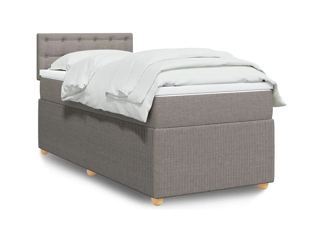 Sommier à lattes de lit avec matelas Taupe 80x200 cm Tissu