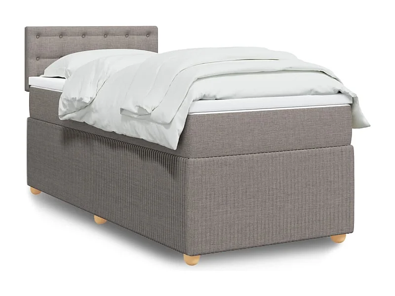 Sommier à lattes de lit avec matelas Taupe 80x200 cm Tissu