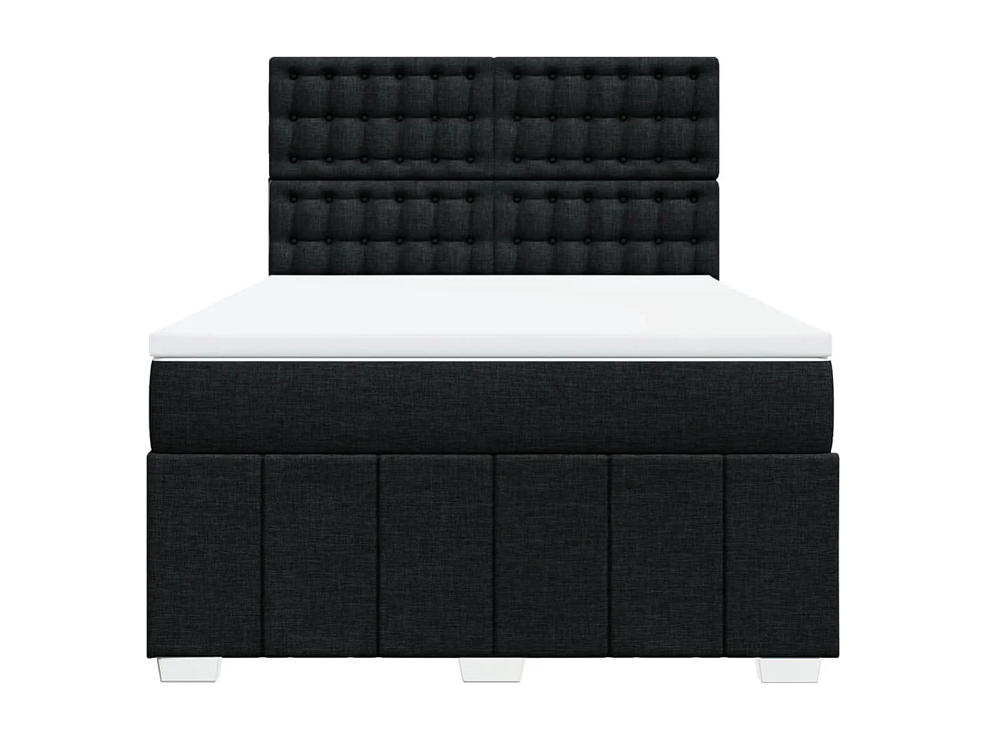 Boxspring met matras stof zwart 140x190 cm