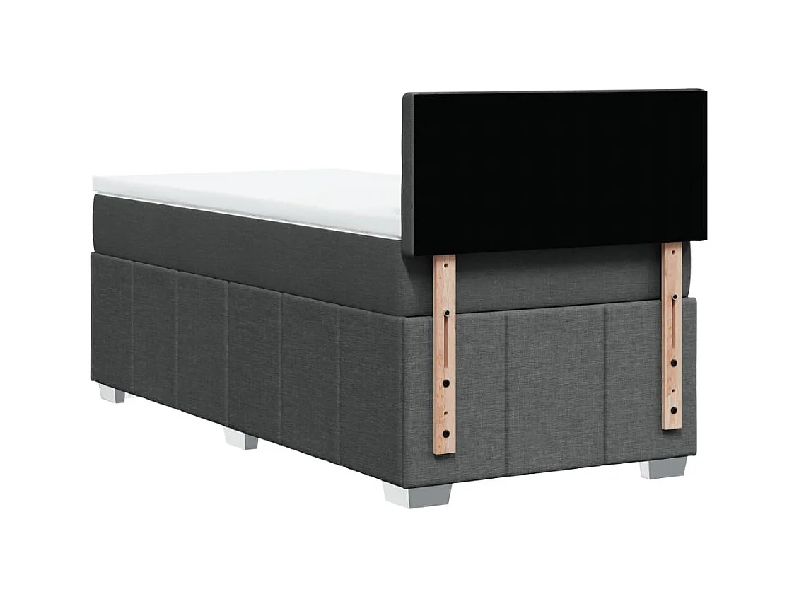 Sommier à lattes de lit avec matelas Gris foncé 90x200 cm Tissu
