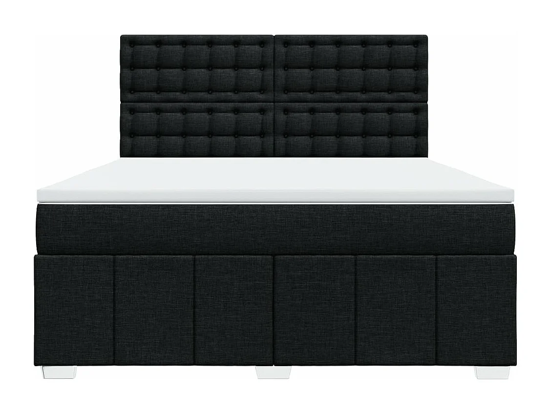 Boxspring met matras stof zwart 180x200 cm