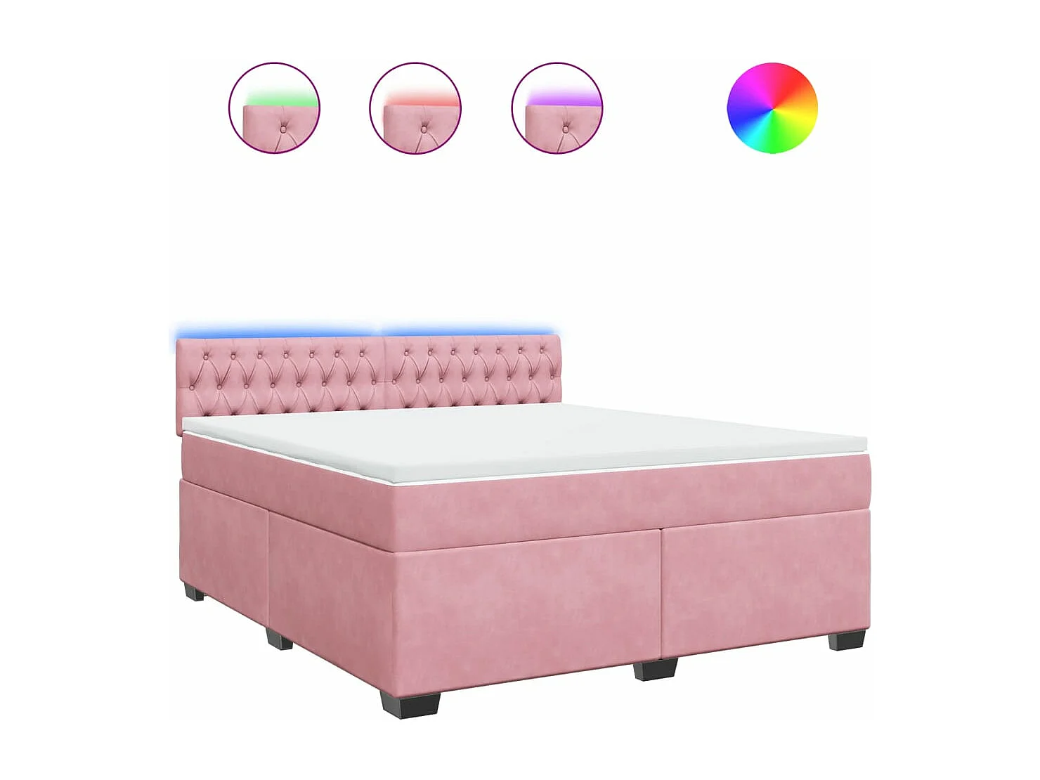 Sommier à lattes de lit avec matelas Rose 180x200 cm Velours