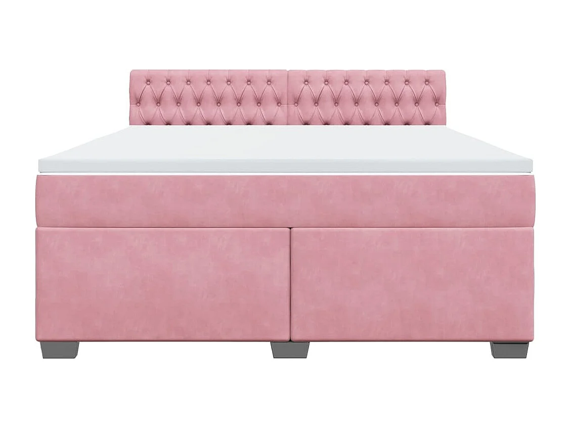 Cama com molas/colchão 180x200 cm veludo rosa