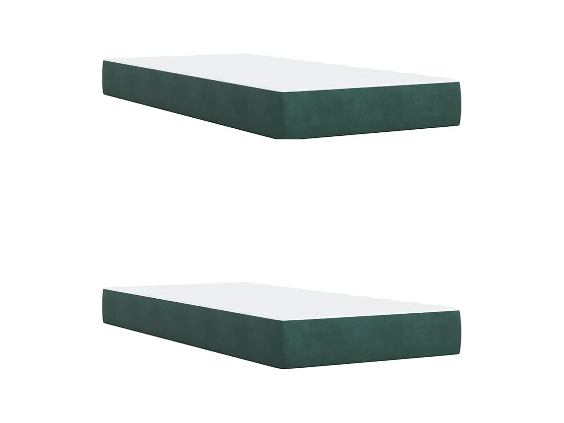 Cama box spring con colchón terciopelo verde oscuro 200x200 cm