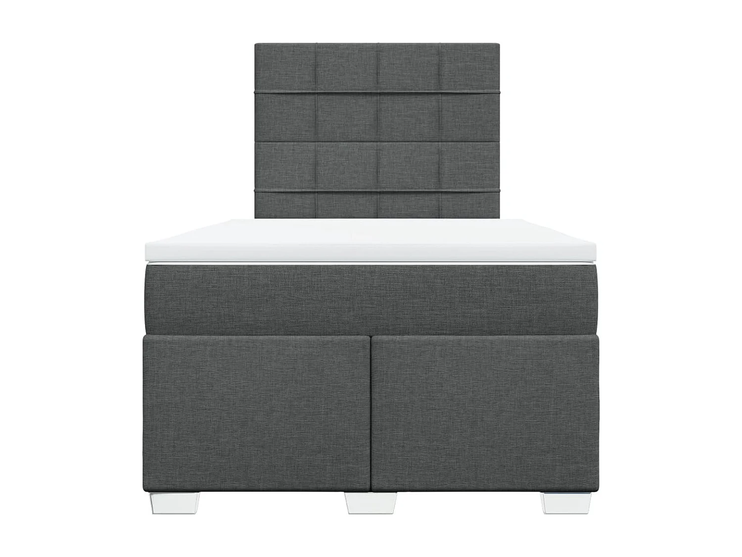 Sommier à lattes de lit avec matelas gris foncé 120x190cm tissu