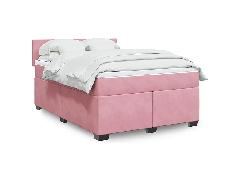 Sommier à lattes de lit avec matelas Rose 160x200 cm Velours