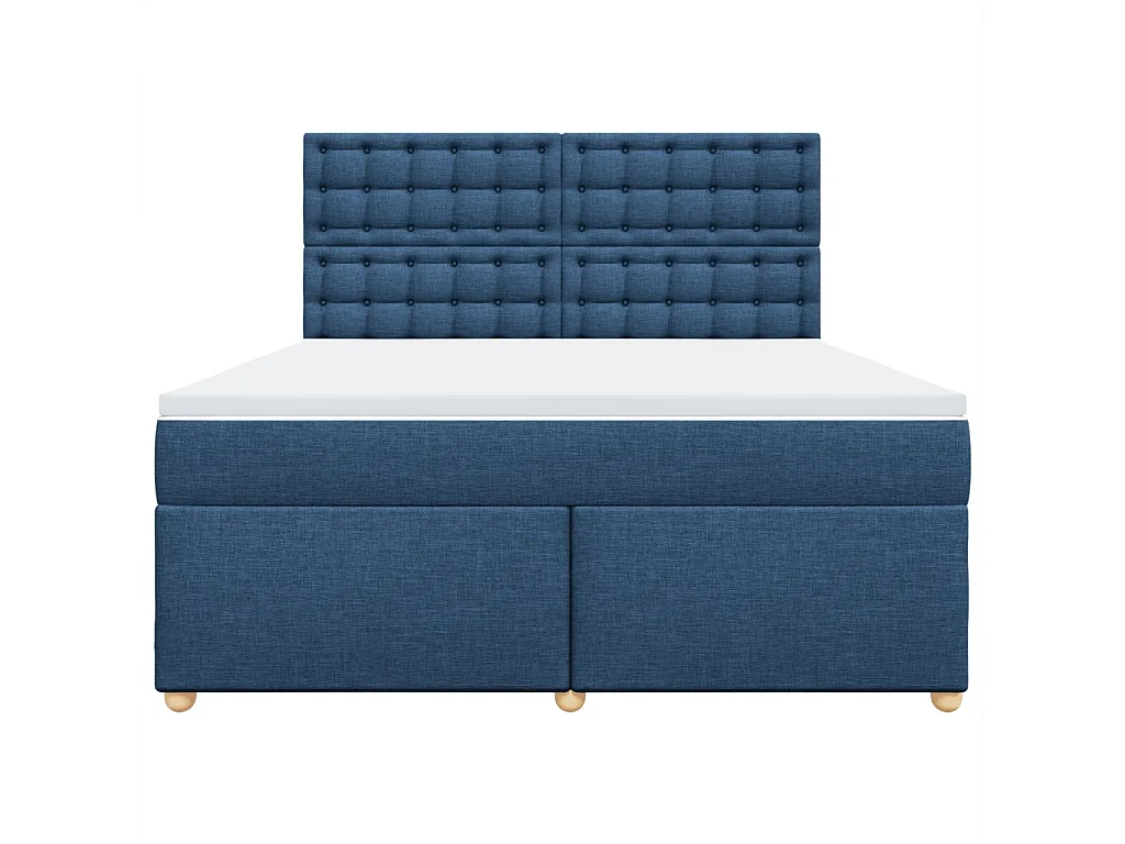 Sommier à lattes de lit avec matelas Bleu 180x200 cm Tissu