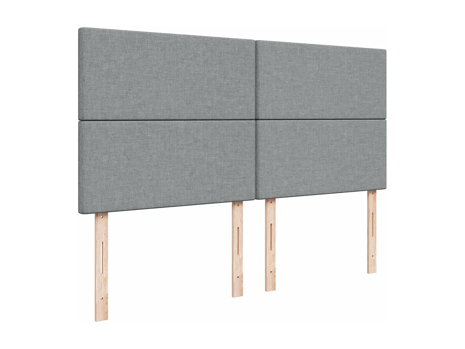 Sommier à lattes de lit avec matelas Gris clair 200x200cm Tissu