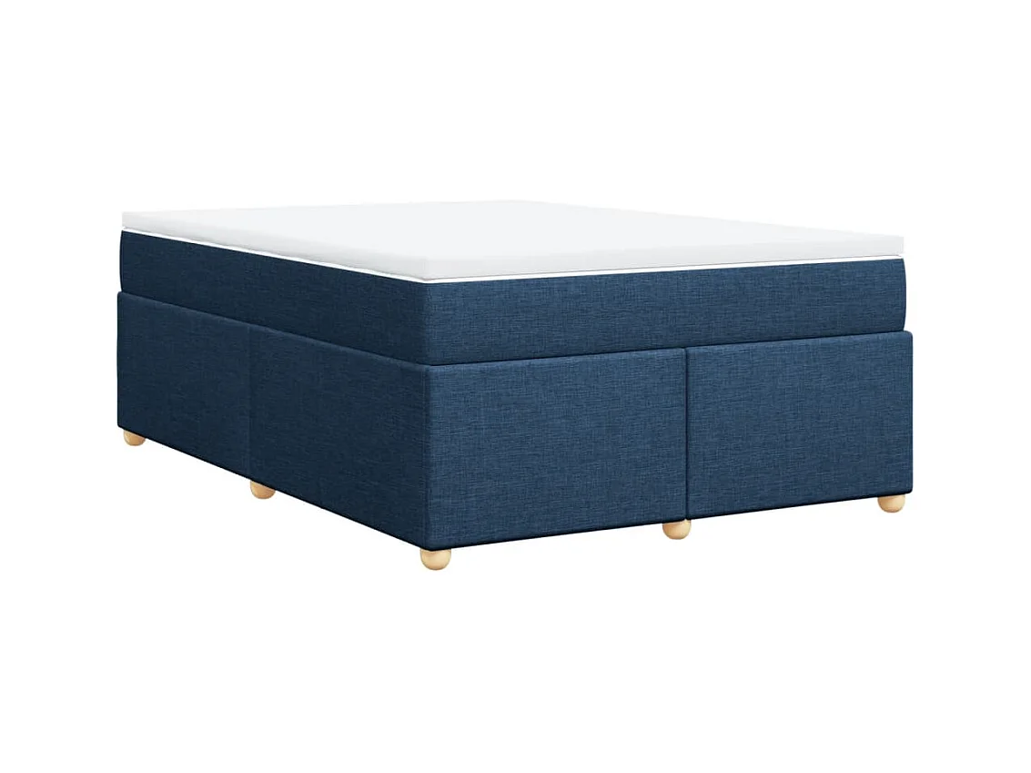 Sommier à lattes de lit avec matelas Bleu 160x200 cm Tissu